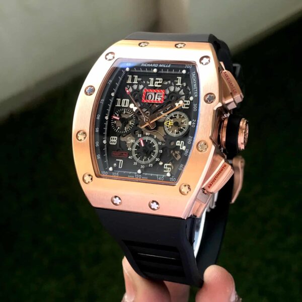 Richard Mille RM011-FM RoseGold Black Dial  Swiss Automatic Premium Mens Watch - Image 4