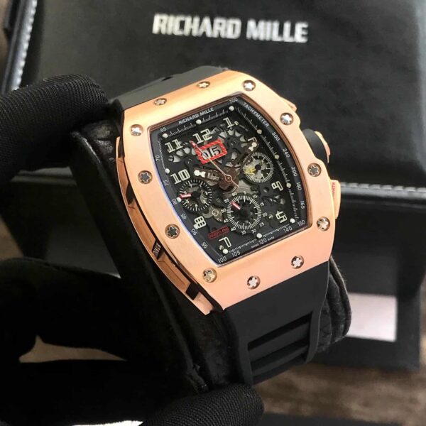 Richard Mille RM011-FM RoseGold Black Dial  Swiss Automatic Premium Mens Watch - Image 5