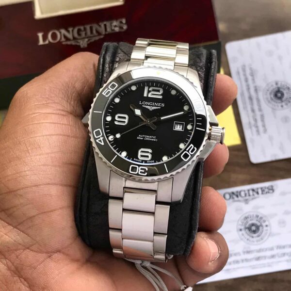 Longines HydroConquest Silver Black Dial Premium Automatic Men’s Watch