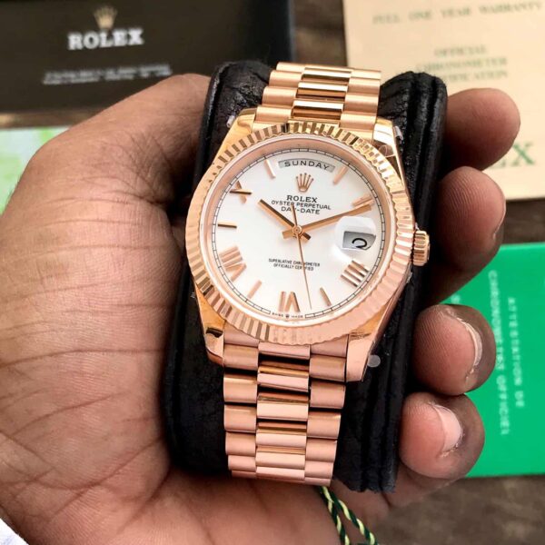 Rolex Day Date EverRosegold White Dial Super Swiss ETA Movement 1:1 Automatic Men’s Watch - Image 4