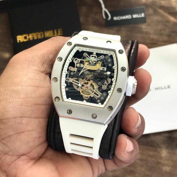 Richard Mille RM 057 Tourbillon Mens Watch White Skeleton Dial Automatic Mens Watch