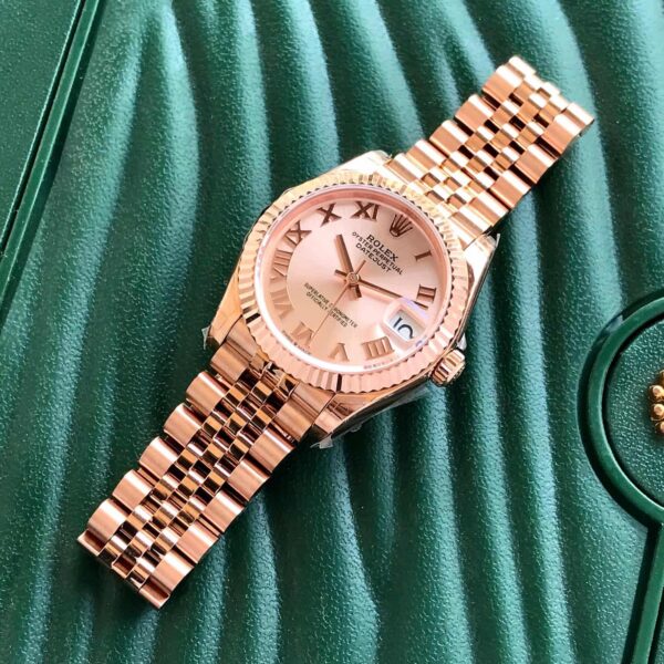 Rolex Date Just 28 Rose Gold Roman Numbers Swiss ETA Automatic Women’s Watch - Image 3