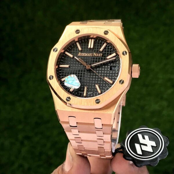 Audemars Piguet Royal Oak Offshore Rosegold Black Dial Metal Chain Swiss ETA 1:1 Automatic Movement Men’s Watch - Image 3