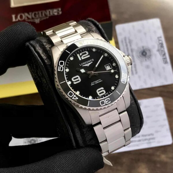 Longines HydroConquest Silver Black Dial Premium Automatic Men’s Watch - Image 5