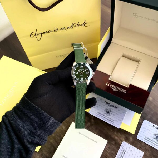 New Longines HydroConquest Silver Green Fiber Automatic Men’s Watch - Image 8