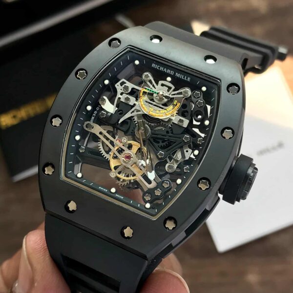 Richard Mille RM 057 Tourbillon Full Black Skeleton Dial Automatic Mens Watch - Image 3