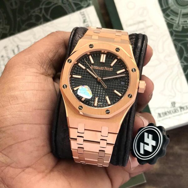 Audemars Piguet Royal Oak Offshore Rosegold Black Dial Metal Chain Swiss ETA 1:1 Automatic Movement Men’s Watch - Image 4