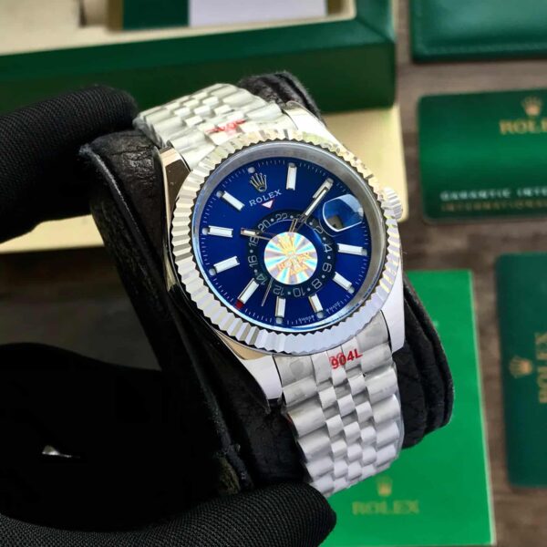 Rolex SkyDweller Silver Blue Dial Jubli Chain Automatic Men’s Watch