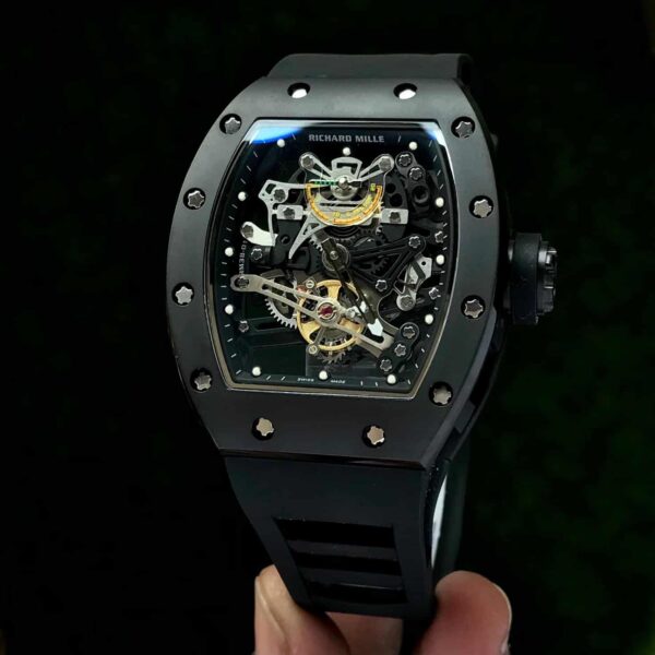 Richard Mille RM 057 Tourbillon Full Black Skeleton Dial Automatic Mens Watch - Image 2