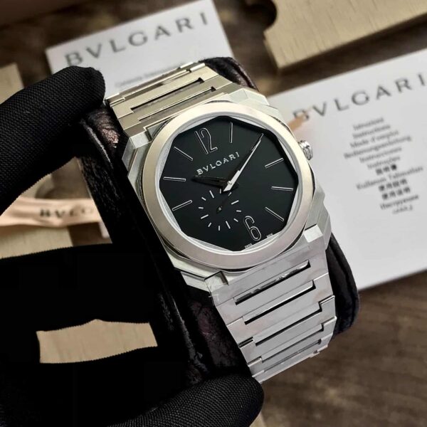 Bvlgari Octo Finissimo Silver Black Pure Swiss ETA Automatic Machinery Slim Men’s Watch