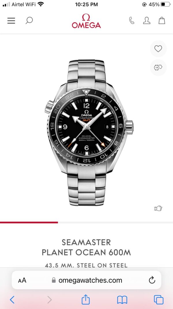 Omega Seamaster Planet Ocean GMT Automatic Stainless Steel Mens Watch - Image 2