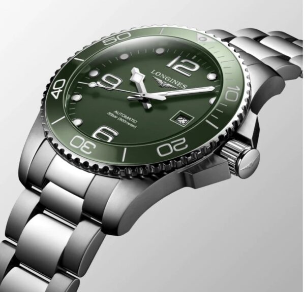 New Longines HydroConquest Stainless Steel Automatic Green Dial Men’s Watch - Image 3