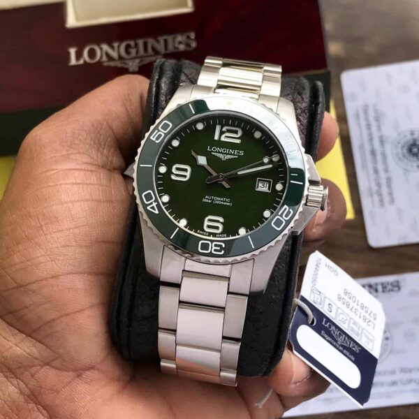 New Longines HydroConquest Stainless Steel Automatic Green Dial Men’s Watch