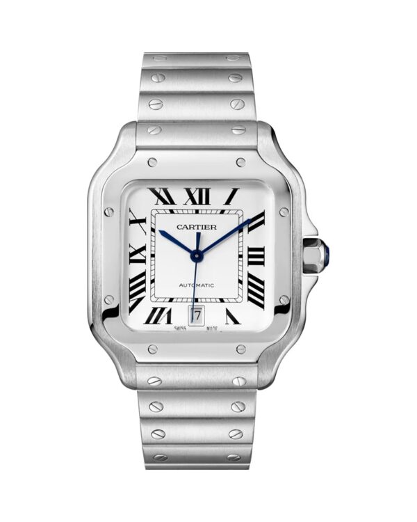 Santos De Cartier Large Swiss ETA Movement Automatic Men’s Watch With Interchangeable Metal & Leather Bracelet - Image 5