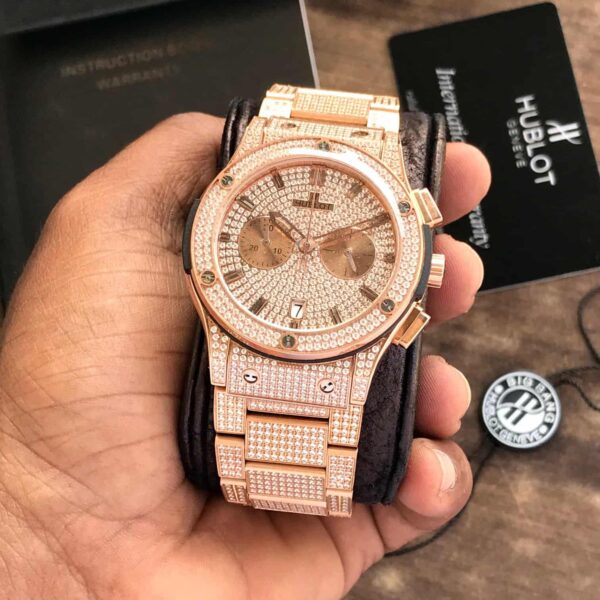 Hublot Big Bang Full Diamond Japanese Quality Rose gold Men’s Watch