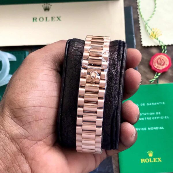 Exclusive Rolex Day Date 2024 Rosegold Black Dial Swiss ETA Automatic Men’s Watch - Image 7