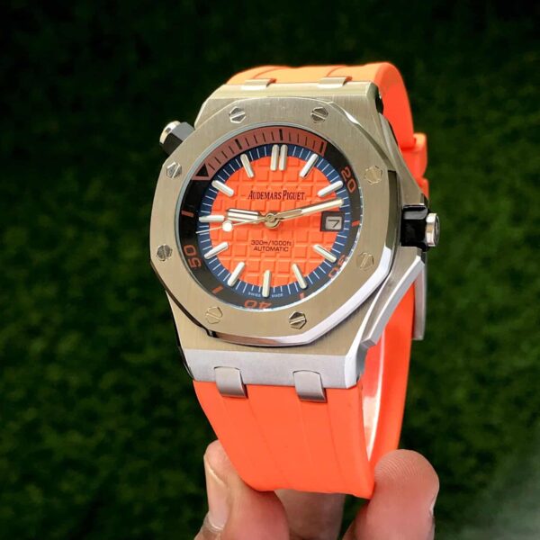 Audemars Piguet Royal Oak Offshore  Stainless Steel Orange Dial Automatic Mens Watch - Image 3