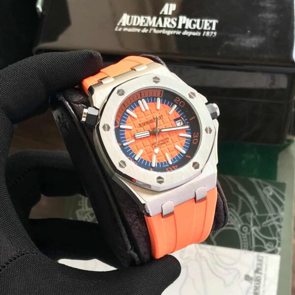 Audemars Piguet Royal Oak Offshore  Stainless Steel Orange Dial Automatic Mens Watch - Image 4