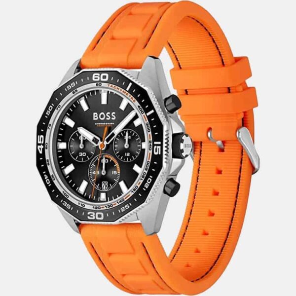 HUGO BOSS 1513970 Orange Silicon Men’s Watch - Image 4