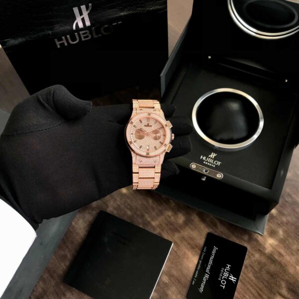 Hublot Big Bang Full Diamond Japanese Quality Rose gold Men’s Watch - Image 7