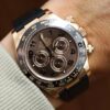Rolex Cosmograph Daytona Chocolate Index Oysterflex Everose Gold Swiss ETA Mens Watch - Image 6