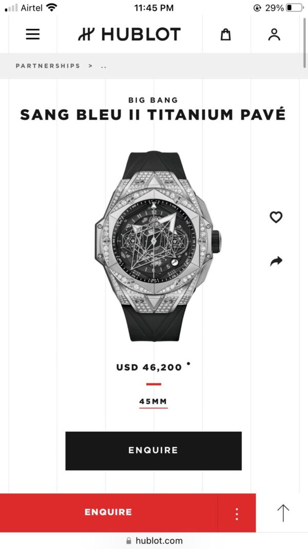 The Hublot Big Bang King Sang Bleu Silver Dimond Premium Mens Watch - Image 2