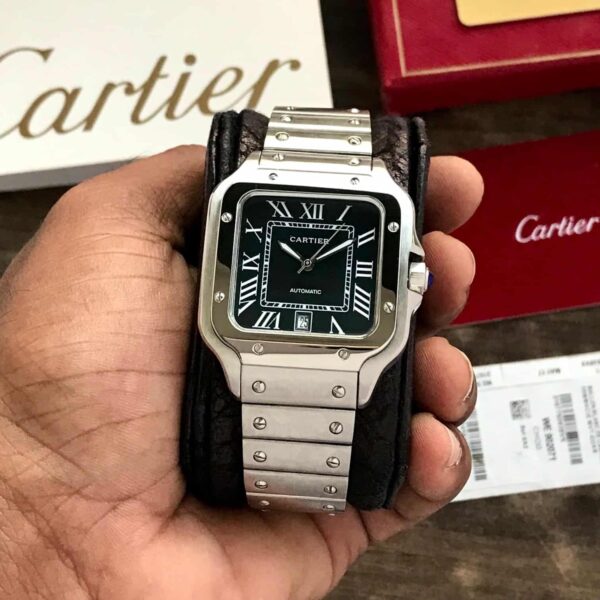 Cartier De Santos Stainless Steel Black Dial Automatic Men’s Watch