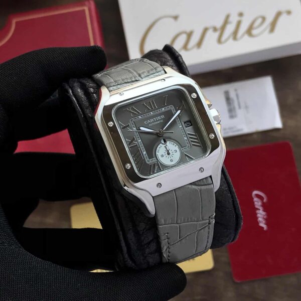 Cartier De Santos Dual Time Grey Premium Automatic Men’s Watch - Image 3