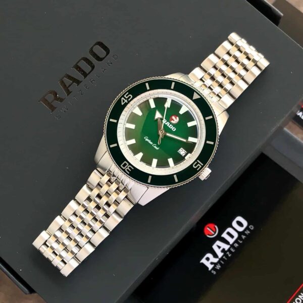 Rado Captain Cook Silver Green Dial Premium Automatic Men’s Watch - Image 4