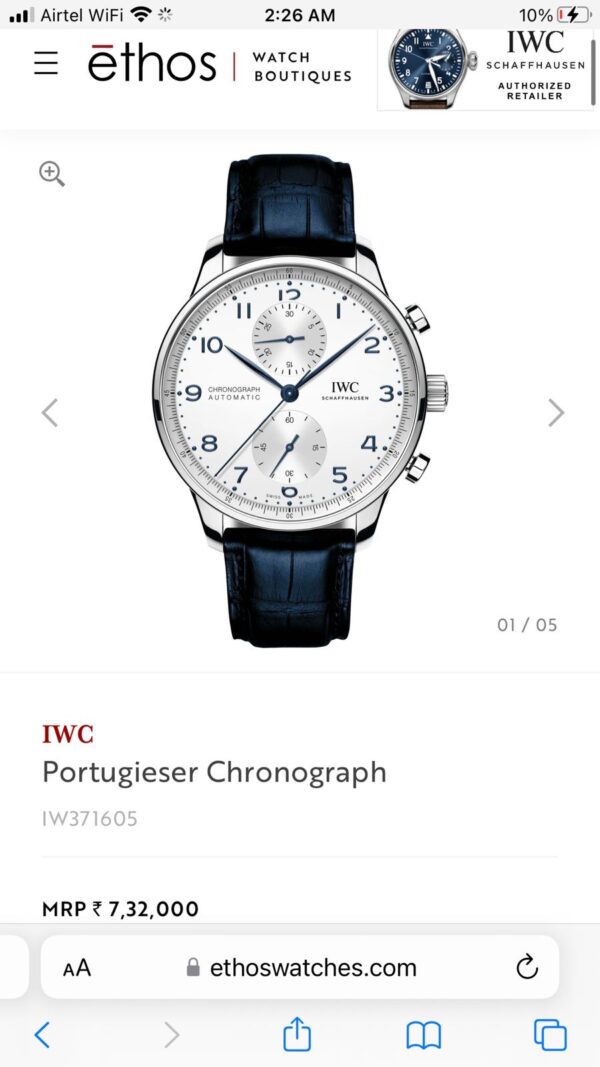 IWC Portugieser Chronograph IW371605 Premiums Automatic Mens Watch - Image 2