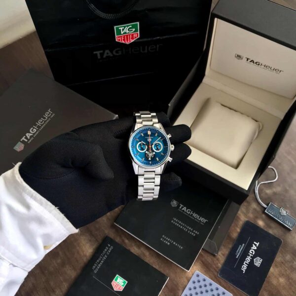 Tag Heuer Carrera Tourbillon Japanese Stainless Steel Blue Dial Men’s Watch - Image 7