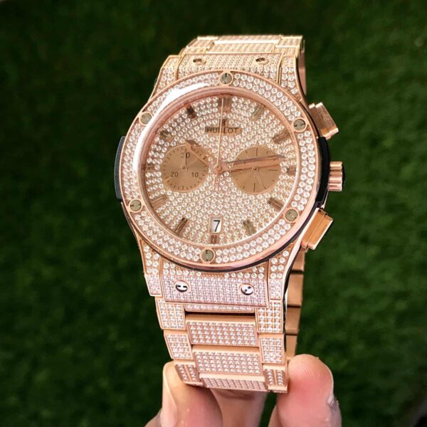 Hublot Big Bang Full Diamond Japanese Quality Rose gold Men’s Watch - Image 2