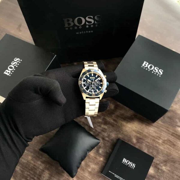 Hugo Boss 1513973  Gold Blue Dial Chronograph Men’s Watch - Image 8