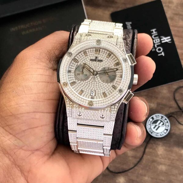 Hublot Big Bang Full Silver Diamond Japanese Quality Men’s Watch