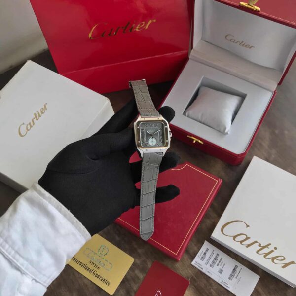 Cartier De Santos Dual Time Grey Premium Automatic Men’s Watch - Image 7