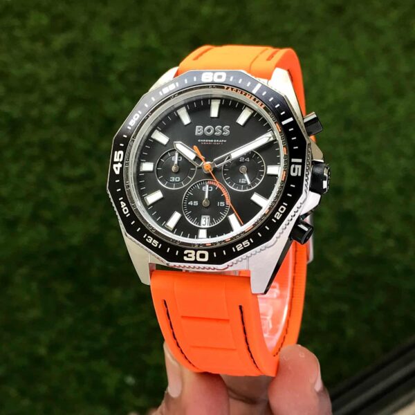 HUGO BOSS 1513970 Orange Silicon Men’s Watch - Image 3