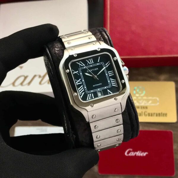 Cartier De Santos Stainless Steel Black Dial Automatic Men’s Watch - Image 3