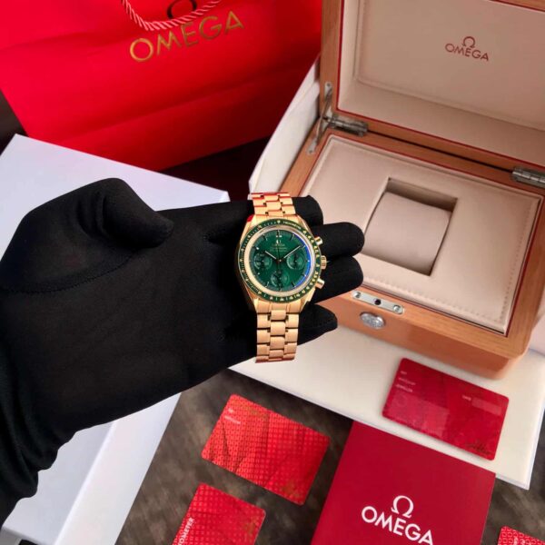 Omega Speedmaster Moonwatch Professional Golden Green Dial Swiss ETA Automatic Men’s Watch - Image 10