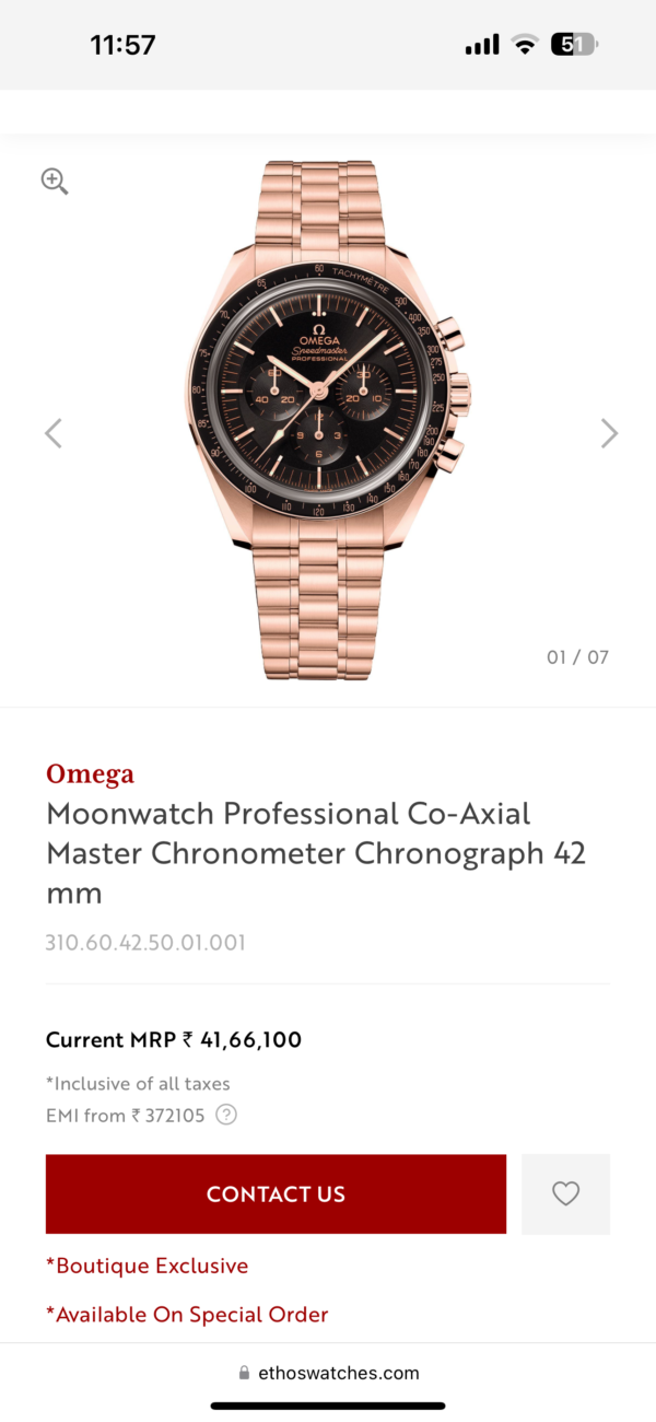 Omega Moonwatch Professional Co‑Axial Master Chronometer Chronograph 42 mm Swiss ETA Automatic Men’s Watch - Image 2