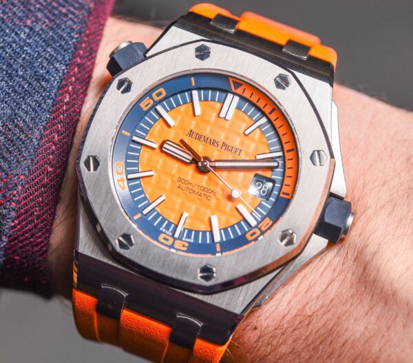 Audemars Piguet Royal Oak Offshore  Stainless Steel Orange Dial Automatic Mens Watch - Image 5