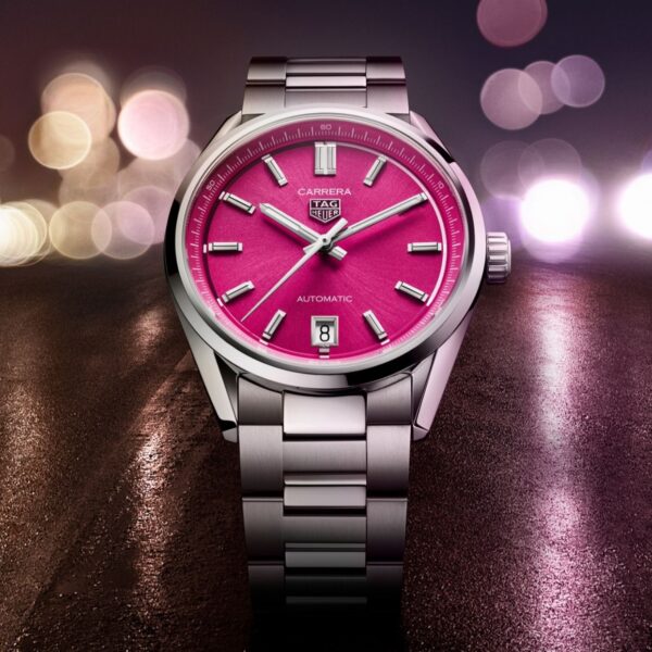 Tag Heuer Grand Carrera Stainless Steel Pink Dial Automatic Watch For Women’s - Image 4