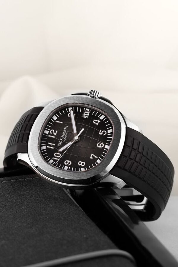 Patek Philippe Aquanaut Silver Black Swiss ETA Automatic Men’s Watch - Image 5