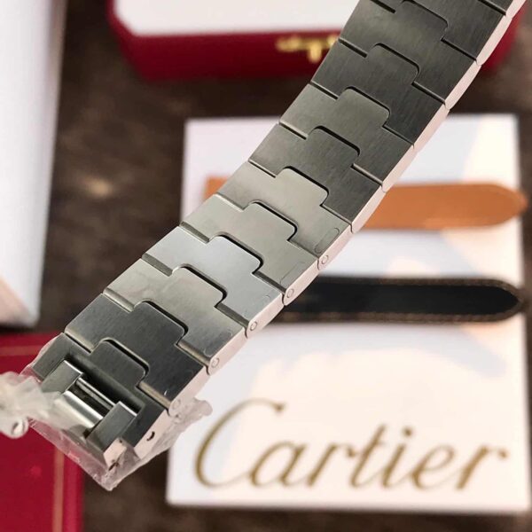 Cartier De Santos Silver Blue Swiss ETA Movement Automatic Men's Watch - Image 13