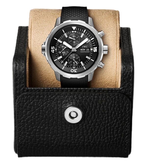 IWC Aquatimer Chronograph’s Day Date Black Dial Black Belt Men's Watch - Image 6