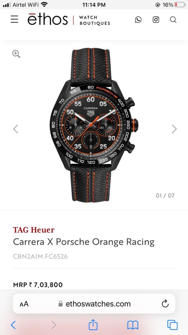 TAG Heuer Carrera X Porsche Orange Racing Premium Men’s Watch - Image 2