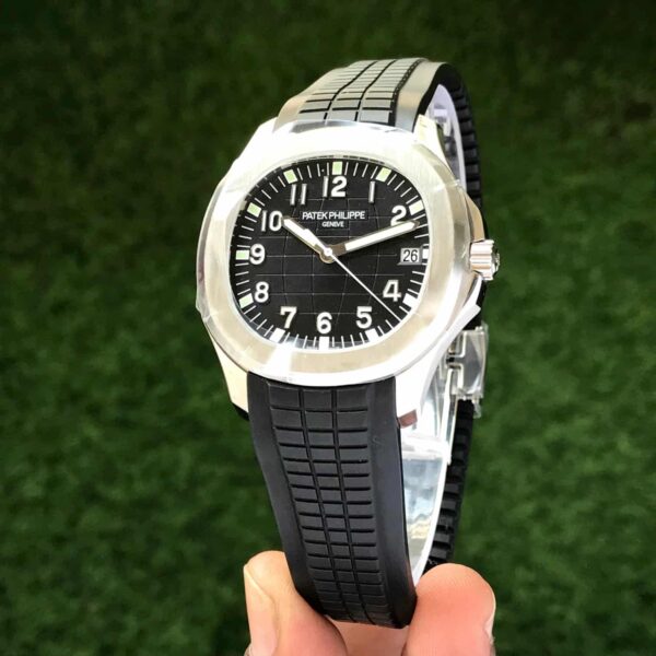 Patek Philippe Aquanaut Silver Black Swiss ETA Automatic Men’s Watch - Image 3