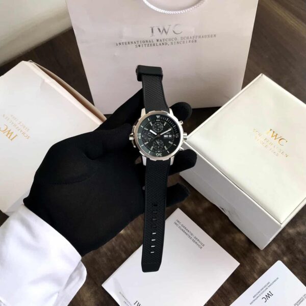 IWC Aquatimer Chronograph’s Day Date Black Dial Black Belt Men's Watch - Image 11