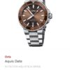 Oris Aquis Date Authentic Automatic Silver Brown Dial Men's Watch - Image 2
