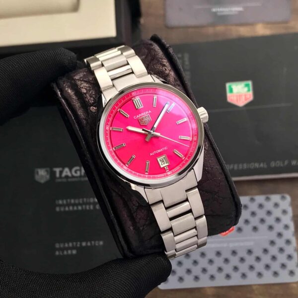 Tag Heuer Grand Carrera Stainless Steel Pink Dial Automatic Watch For Women’s