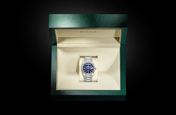 Rolex Day Date 36mm Silver Blue Swiss ETA Watch - Image 8